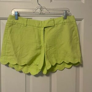 J. Crew Green Shorts with Scalloped Hem Size 6